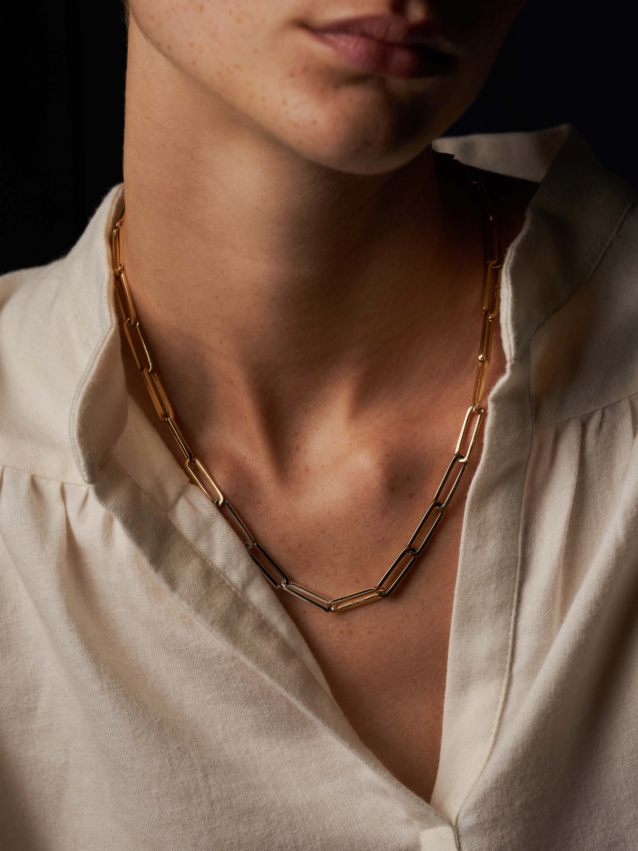 KINRADEN APS EXHALING HER LARGE Necklace - 18k gold, 3 silver links Necklaces