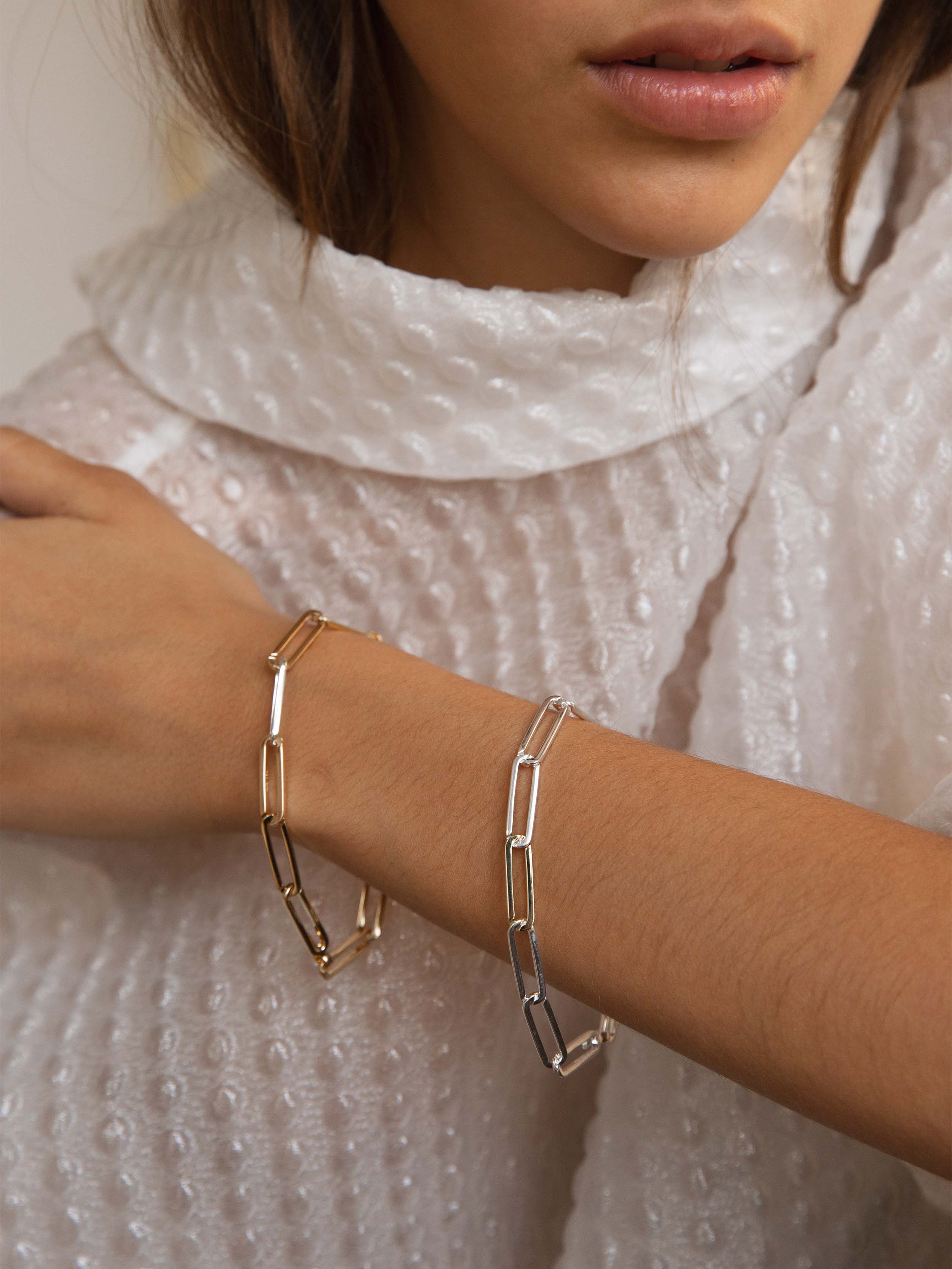 KINRADEN APS INHALING HIM LARGE Bracelet - sterling silver, 1 gold link Bracelets