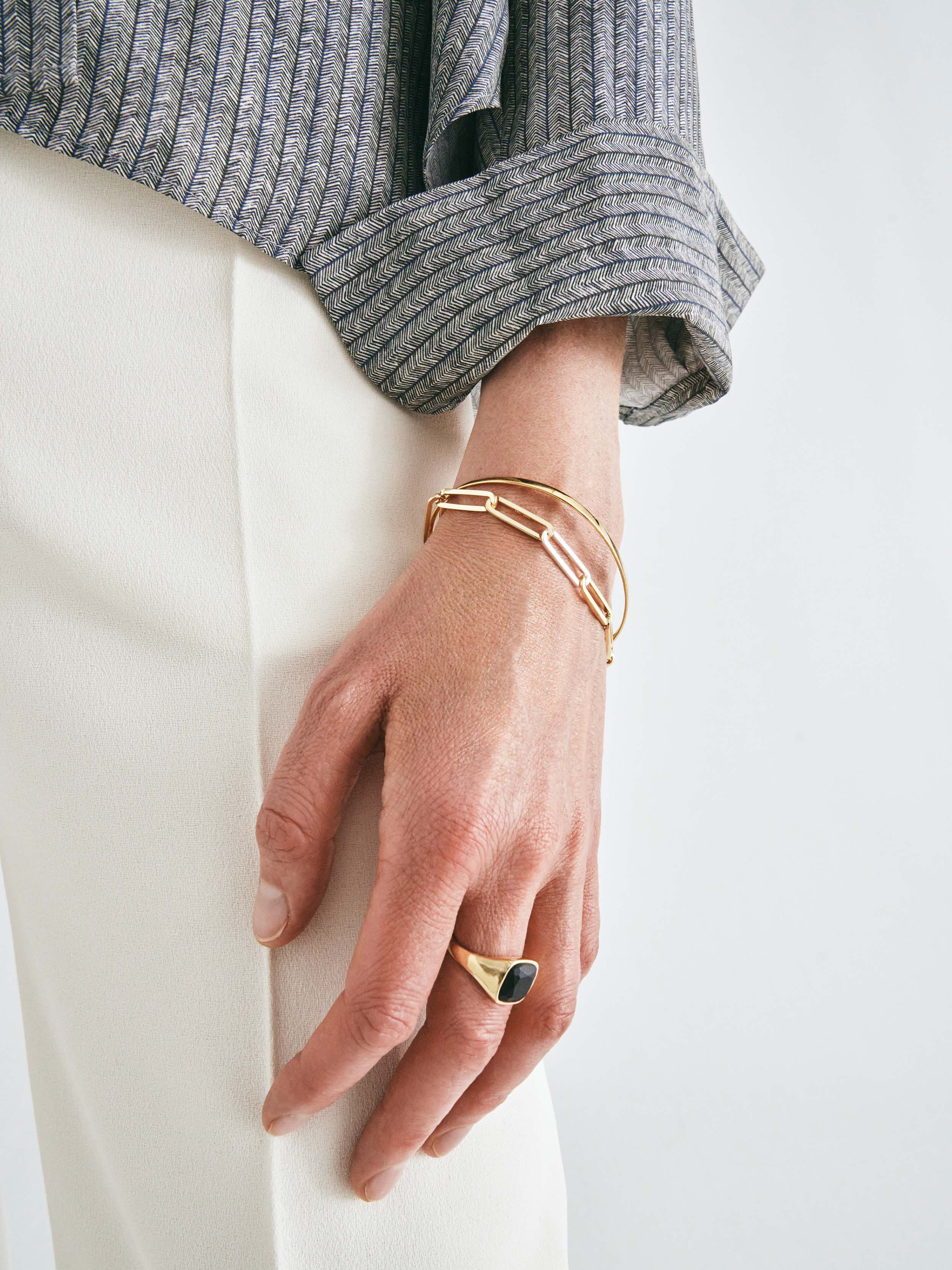 KINRADEN APS INHALING HIM MEDIUM Bracelet - 18k gold, 1 silver link Bracelets