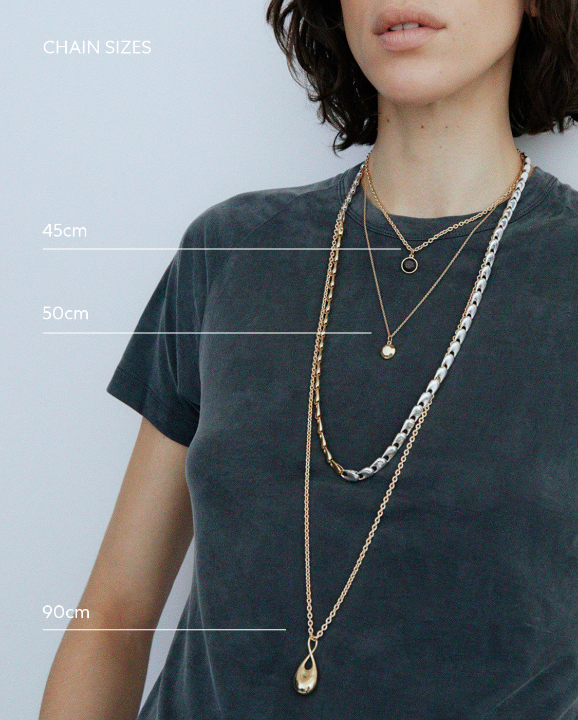 KINRADEN necklace chain size guide