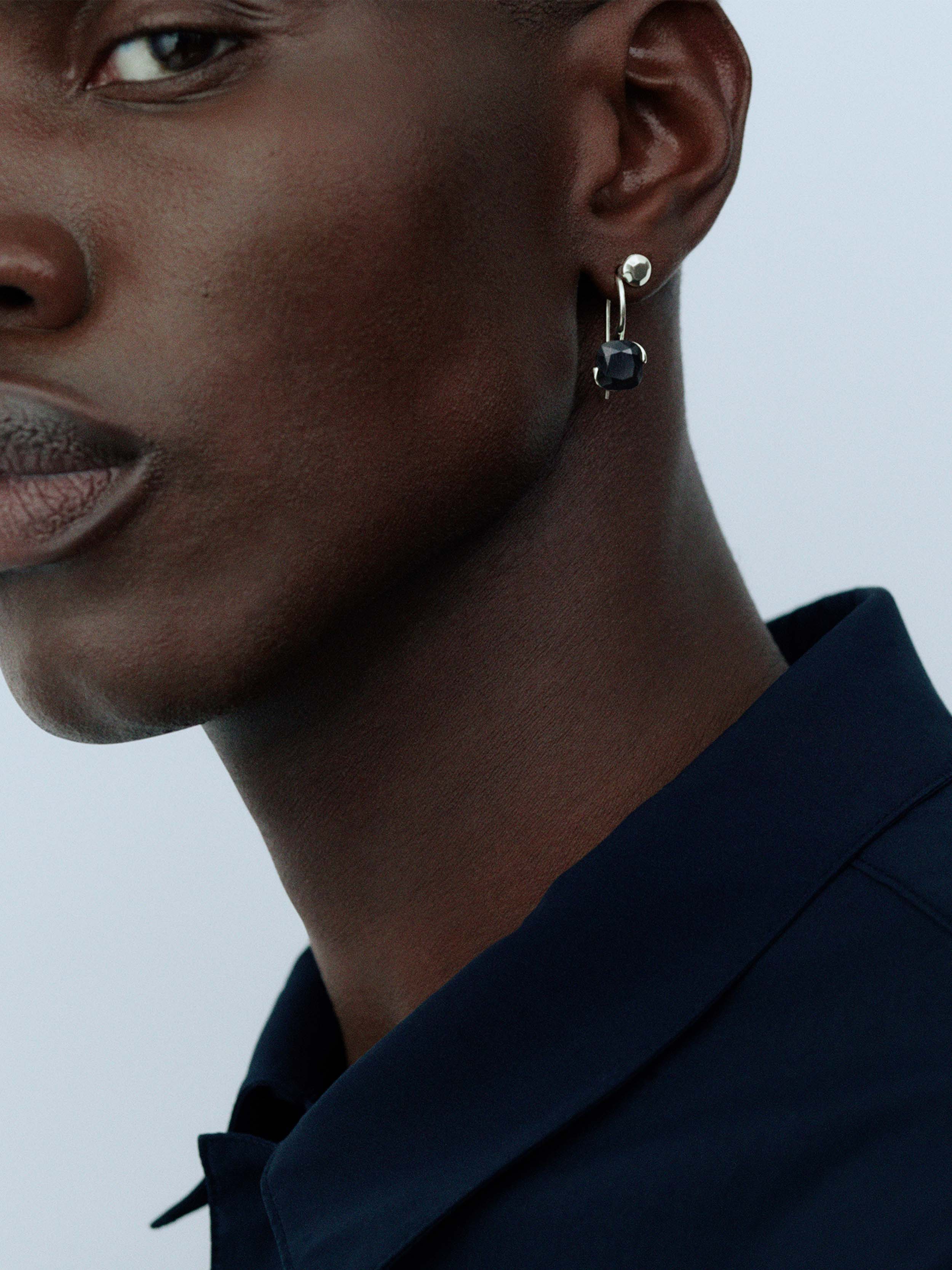 MEADOW EARRING 3CT. CUSHION CUT MPINGO LEFT