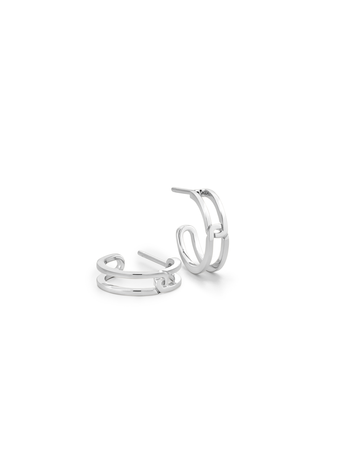 Small hoop earrings in silver