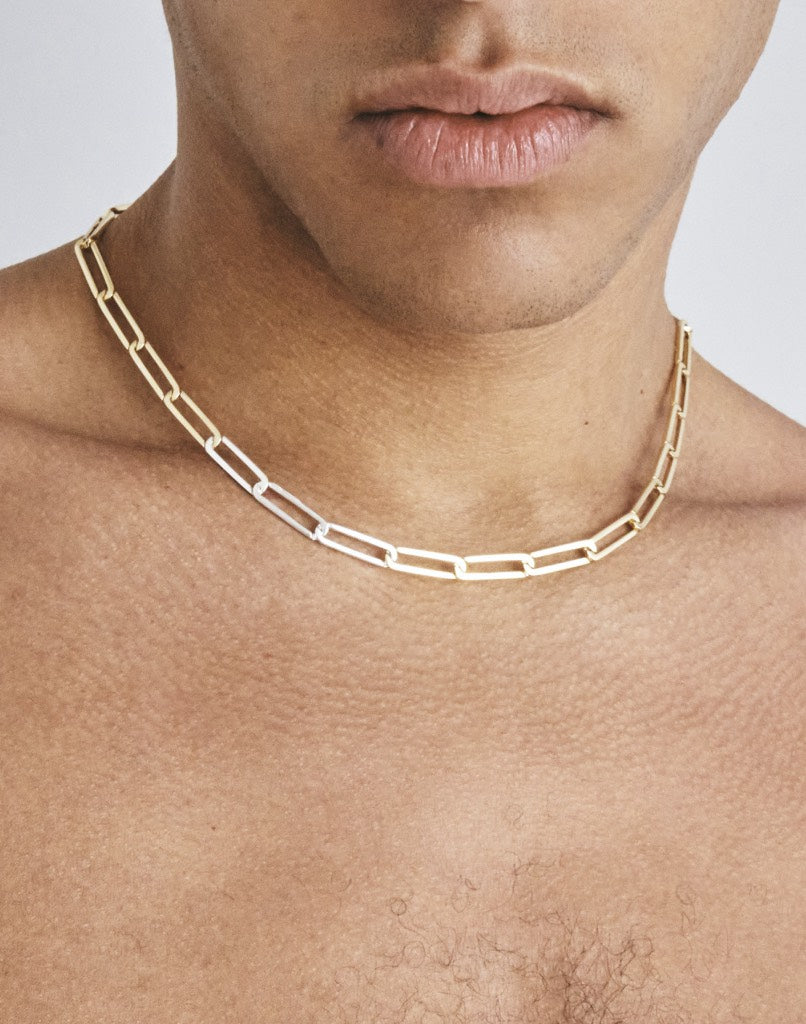 KINRADEN APS EXHALING HER SMALL Necklace - 18k gold, 3 silver links Necklaces